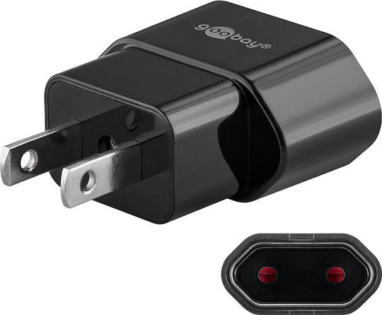 Goobay Адаптер за пътуване Europlug към САЩ Япония Черен 45344