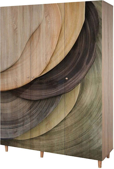 Lena Τρίφυλλη Ντουλάπα Multi 135x52x192cm