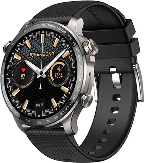Riversong Motive 10 GT Smartwatch με Παλμογράφο (Μαύρο)