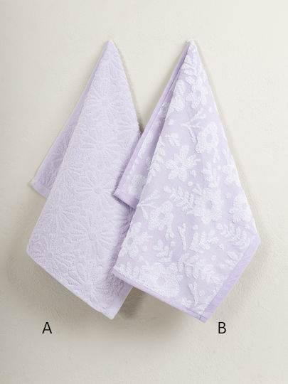 Nima Daily A Lilac Handtuch aus 100% Baumwolle in Rosa Farbe 40x60cm