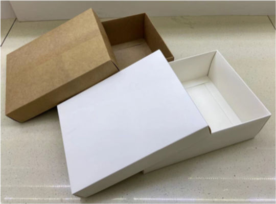 Paper Box With Lid 31cm X 22cm X 6.5cm 0402246 Includes 12 Pieces Natural