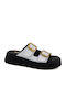 Leather Women's Flat Sandals Flatforms White