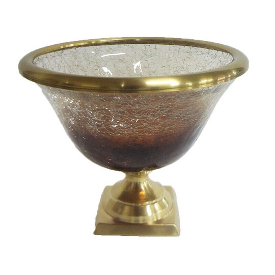Galifas Dekorative Schüssel Glas Gold 25x15cm 1Stück