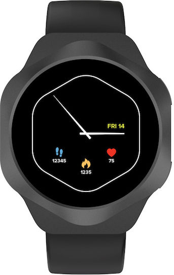 Canyon Hexagon 88 45mm Waterproof Smartwatch with Heart Rate Monitor Black