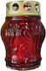 Glass Candle 30-3 Red 1-56256
