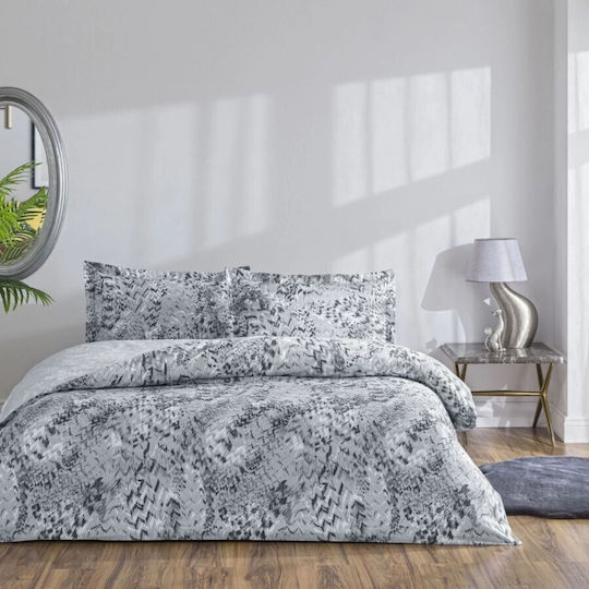 Tac Set Huse Pentru Pilote 100% Bumbac 200x220cm Dublu Cu 2 Fețe De Pernă & 1 Cearșaf Abstract Design