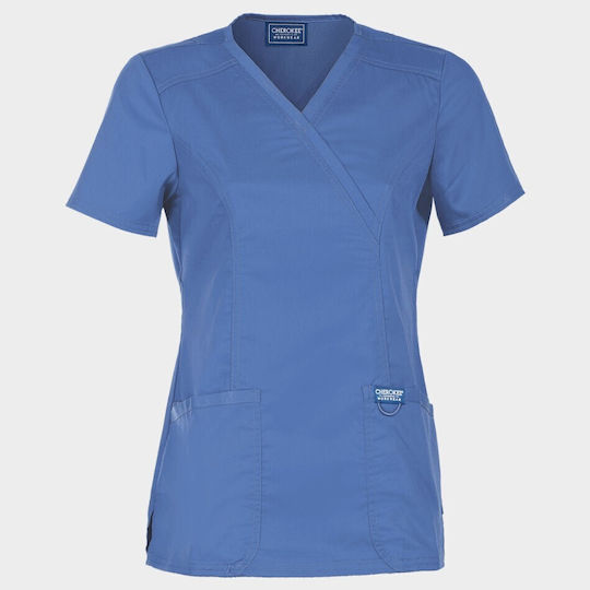 Cherokee WWWE610 Women's Light Blue Medical Blouse