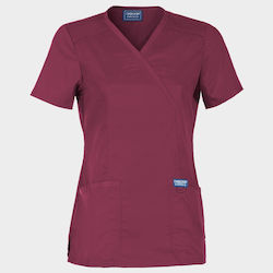 Cherokee WWWE610 Women's Burgundy Medical Blouse