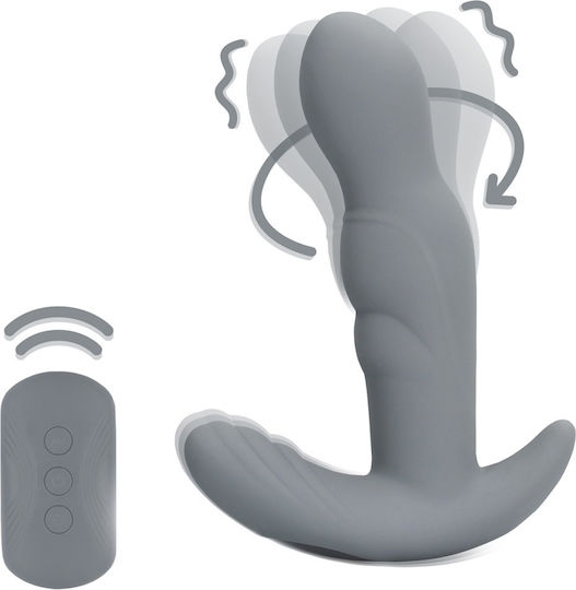 LoveLine Rotating Prostate Stimulator Πρωκτική Σφήνα με Δυνατότητα Ασύρματης Λειτουργίας και Δόνηση Γκρι