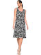 Summer Midi Dress Black and White