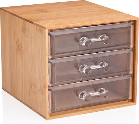 Kosmetikbox 3 Schubladen Bambus 13,8x12,3x11cm 8711252241593