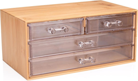 Kosmetikbox 4 Schubladen Bambus 13,8x23,7x11cm 8711252241623