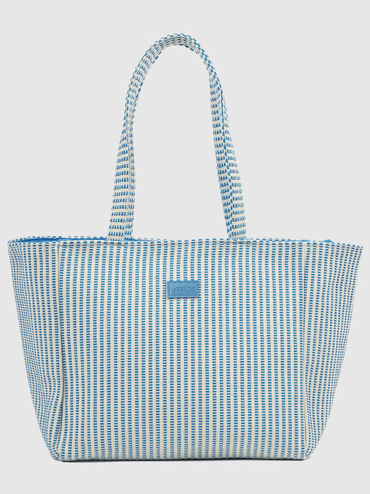 Verde Stoff Strandtasche Blau