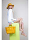 Feel & Touch Caribbean Fabric Beach Bag Yellow