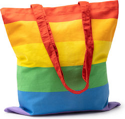 Geantă Tote Curcubeu LGBTQ – 100% Bumbac – Geantă de Umăr Colorată 38x42cm