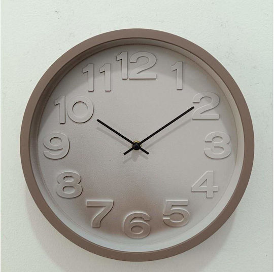 Oriana Ferelli Wanduhr Kunststoff Beige Ø30.5cm Oriana Ferelli Wanduhr Kunststoff Beige Ø30.5cm