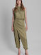 Pants Women's Fabric Trousers with Elastic Khaki