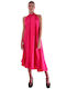 Summer Midi Dress for Wedding and Christening Fuchsia