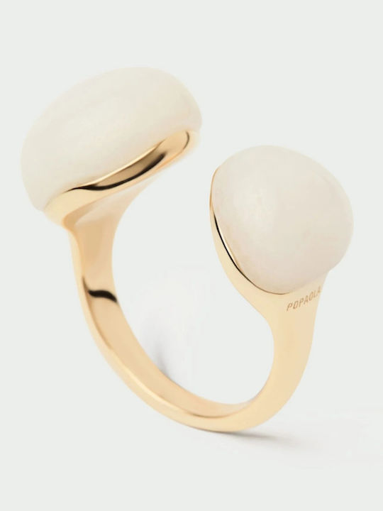 P D Paola Damen Ring mit Steinen aus Silber Vergoldet