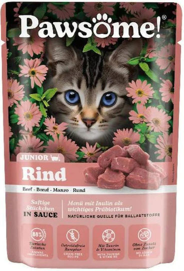 Pawsome Nassfutter für Junge Katzen mit Rindfleisch 85gr