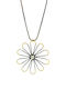Halskette mit Blumen-Design aus Vergoldetem Stahl Schwarz