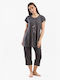 Cherry Sommer Damen Pyjama-Set Anthracite