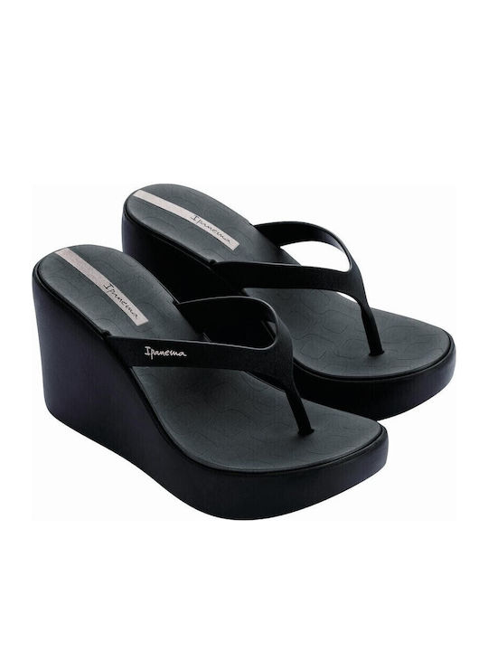 Aloha Women's Platform Flip Flops Black