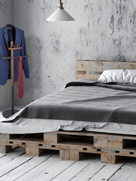 Garderobenständer Regal aus Stahl MDF 116 x 47 x 28 cm Schwarz