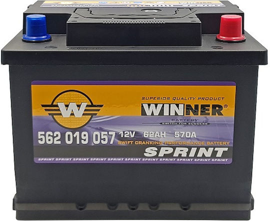 Winner Baterie Auto Sprint cu Capacitate 62Ah și CCA 570A