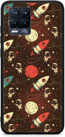 Realme 8 Stars Astronaut Black Glossy Case