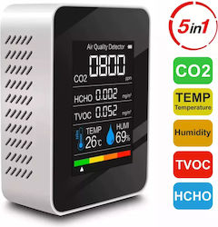 Digital Air Quality Monitor 5 In 1 Zn-mt05 CO2 Air Quality Temperature Humidity Meter 1200mAh Digital Air Quality Monitor 5 In 1 Zn-mt05 CO2 Air Quality Temperature Humidity Meter 1200mAh
