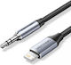 Vention Braided 3.5mm to Lightning Cable Γκρι 1m BMCHF