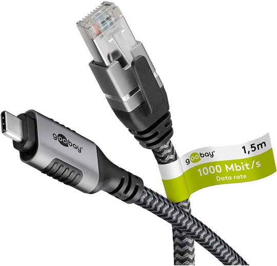 Goobay USB 3.1 Cable USB-C male - USB-C Ασημί 15m 70755
