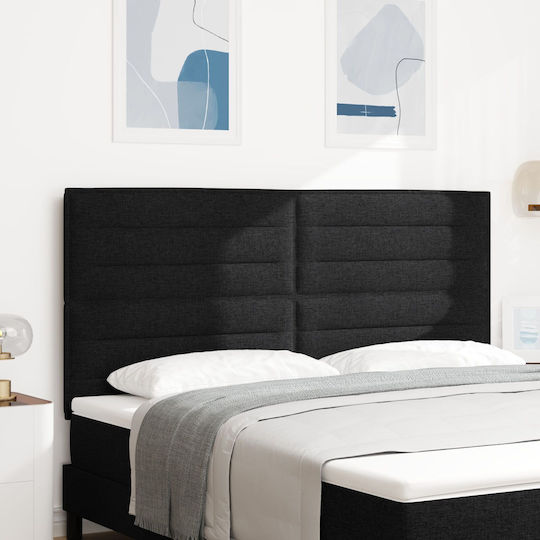 vidaXL Stoff Kopfstütze für Betten Schwarz 180cm