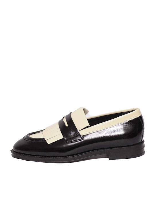 Leather Women's Moccasins in Black Color