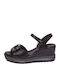 Women's Leather Platform Shoes Black