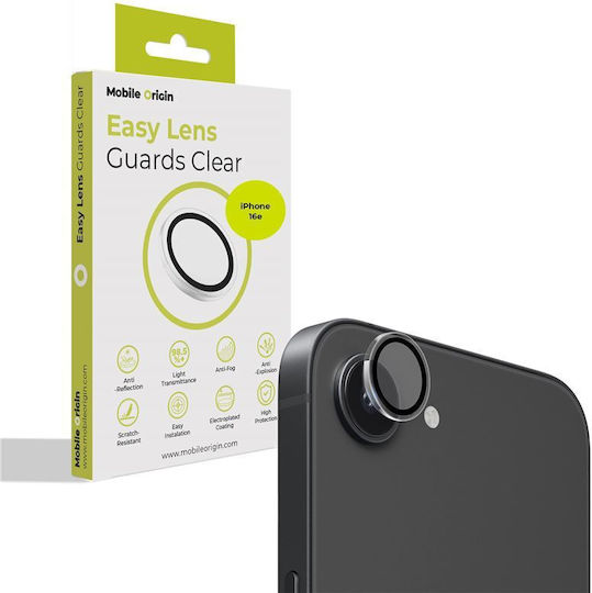 Mobile Origin Camera Protection Tempered Glass Black for the iPhone 16e