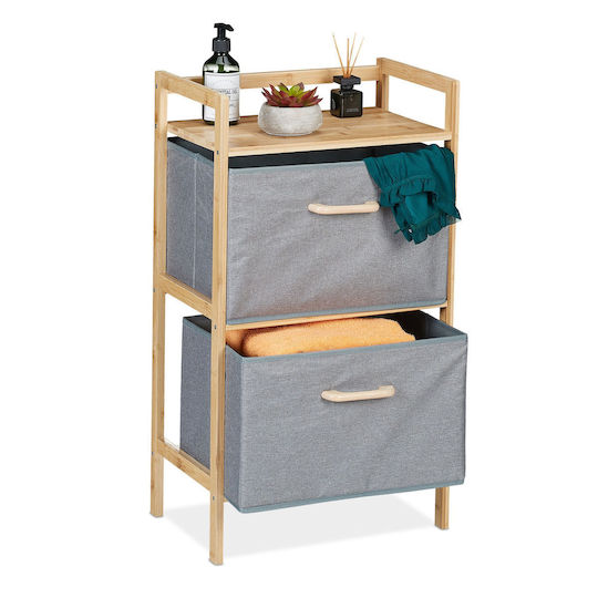 Relaxdays Cabinet de baie Mobilier pentru baie L76xA43xÎ27cm Lemn natural