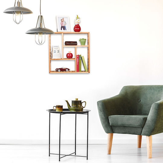 Relaxdays Επιδαπέδια Ραφιέρα Μπάνιου Ξύλινη 50x50x15cm Καφέ