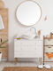 Relaxdays Rafturi de baie Raft Baie Lemn cu 3 Rafturi 96x43.5x33.5cm Maro