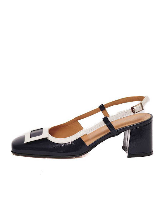 Patent Leather Blue Medium Heels