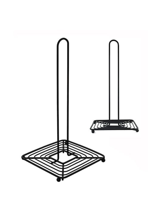 Galifas Metallic Paper Towel Holder Black 15x15x31cm GAG-27310-2