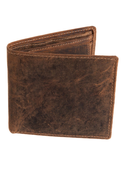 Leather Men's Wallet Classic with RFID Tabac Brown