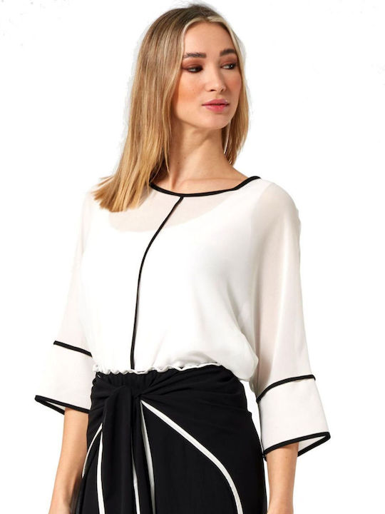 Anna Raxevsky Damen Bluse mit 3/4 Ärmel Ecru