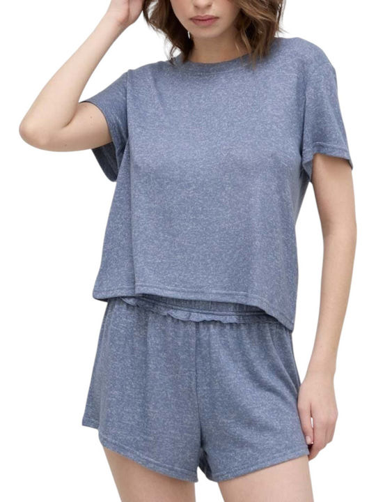 UGG Καλοκαιρινό Γυναικείο Σετ Πιτζάμας Μπλε Aniyah Set