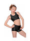 Kinder Lycra Crop Top 9926 Schwarz