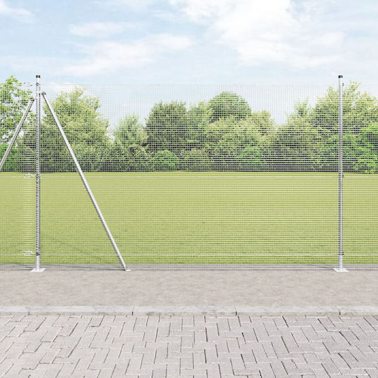 vidaXL Wire Fencing Galvanized Set Silver 1.5x10m