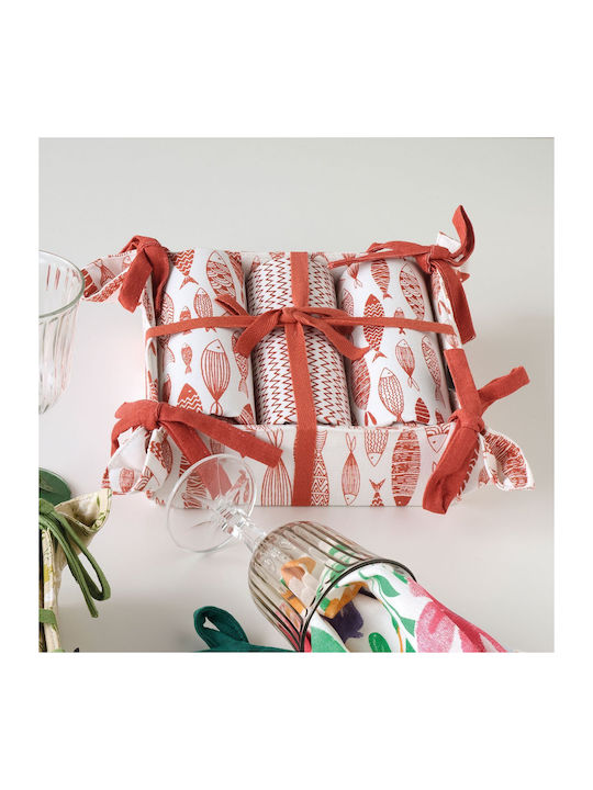 Kentia Kentia Pane 251 Towel from 100% Cotton in Red Color 40x70cm 4pcs