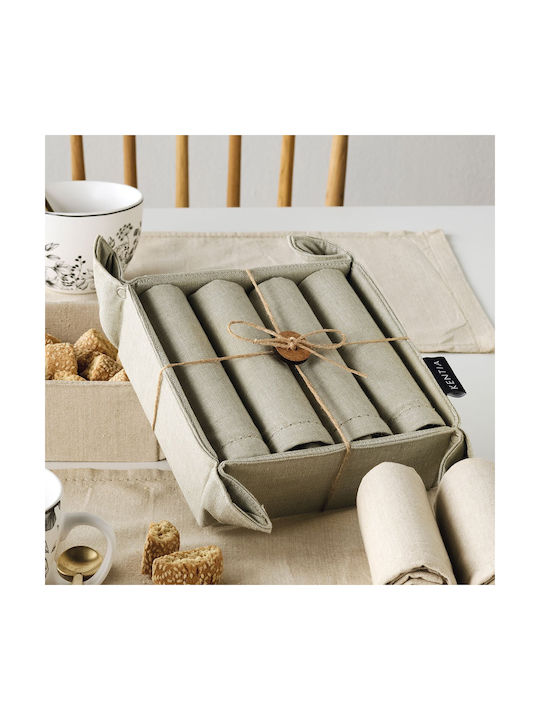 Kentia Loft Plato 252 Platzdeckchen Stoff Grün 50x35cm 5Stück