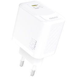 Dudao Charger with Built-in Cable GaN with USB-C Port 45W Power Delivery Whites (A28)